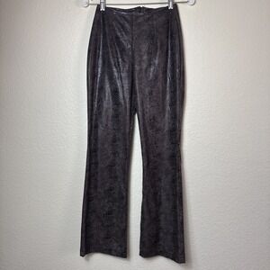 Vtg 90s Pandora Casuals Reptile Python Print Flares High Rise Pants Small